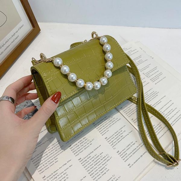 pearl hand crocodile texture portable women's bag korean style shoulder crossbody small square bags
pearl hand crocodile texture portable women's bag korean style shoulder crossbody small square bags
