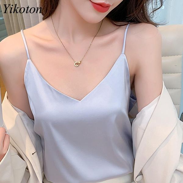 women's tanks & camis camisole clothing summer sleeveless satin korean loose v neck bottoming shirt fashion, White
women's tanks & camis camisole clothing summer sleeveless satin korean loose v neck bottoming shirt fashion, White