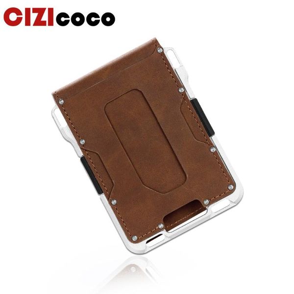 card holders men holder rfid aluminium metal wallets small short magic wallet money bag vintage male trifold leather, Brown;gray
card holders men holder rfid aluminium metal wallets small short magic wallet money bag vintage male trifold leather, Brown;gray