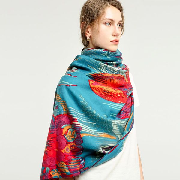 scarves cashmere women scarf printed double-sided satin overlord pattern autumn and winter warm cotton ladies, Blue;gray
scarves cashmere women scarf printed double-sided satin overlord pattern autumn and winter warm cotton ladies, Blue;gray