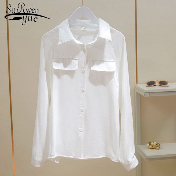 spring simple solid cotton long-sleeve chiffon blouse female women's casual loose slim shirt pure white 8925 50 210427
spring simple solid cotton long-sleeve chiffon blouse female women's casual loose slim shirt pure white 8925 50 210427
