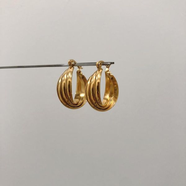 hoop & huggie anti-allergic light stainless steel 18k gold plated minimalist small size texture curly earrings for lady, Golden;silver
hoop & huggie anti-allergic light stainless steel 18k gold plated minimalist small size texture curly earrings for lady, Golden;silver