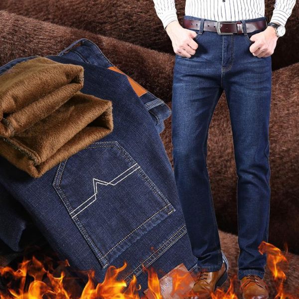 men's jeans 2021 winter fleece thick warm brand stretch classic pocket youth fitted slim straight denim, Blue
men's jeans 2021 winter fleece thick warm brand stretch classic pocket youth fitted slim straight denim, Blue