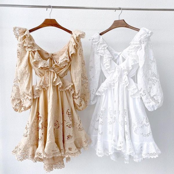 spring summer cotton emboridery hollow out ruffles lantern sleeve khaki white sweet backless dresses casual, Black;gray
spring summer cotton emboridery hollow out ruffles lantern sleeve khaki white sweet backless dresses casual, Black;gray