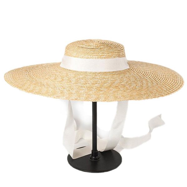 wide brim boater hat 15cm straw flat women kentucky derby white ribbon tie sun beach cap outdoor hats, Black;white
wide brim boater hat 15cm straw flat women kentucky derby white ribbon tie sun beach cap outdoor hats, Black;white