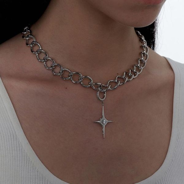 pendant necklaces punk hip hop creative cross iron chain necklace trend party prom girl for women holiday gift jewelry, Silver
pendant necklaces punk hip hop creative cross iron chain necklace trend party prom girl for women holiday gift jewelry, Silver