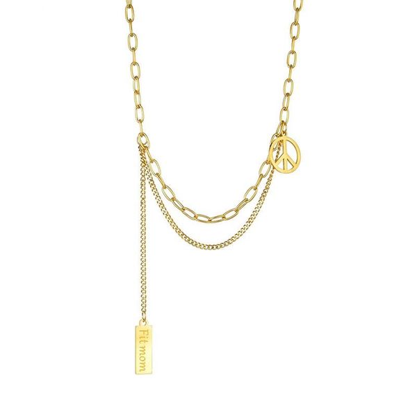 chains 2021 peace sign stainless steel charm multi layer necklace for women mom rectangle brand pendant choker gifts, Silver
chains 2021 peace sign stainless steel charm multi layer necklace for women mom rectangle brand pendant choker gifts, Silver