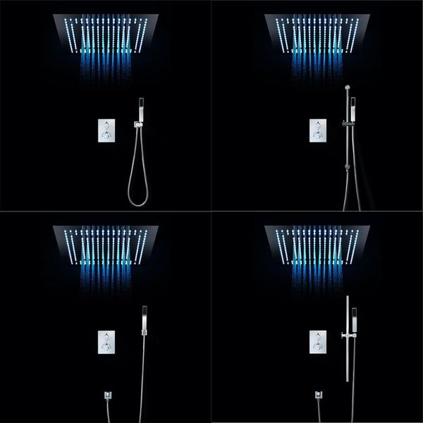 inch square luxury led shower head set with 64 color change and ceiling embedded design hand bathroom sets
inch square luxury led shower head set with 64 color change and ceiling embedded design hand bathroom sets