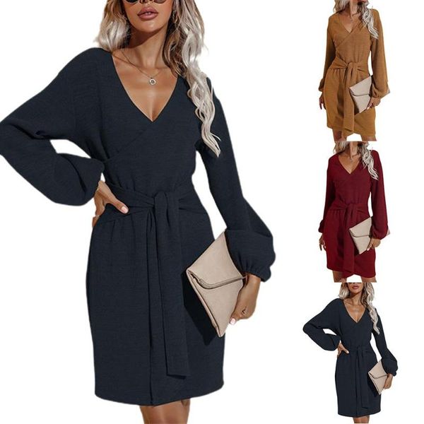 casual dresses womens long sleeve v neck short solid lace up office lady dress slim ift, Black;gray
casual dresses womens long sleeve v neck short solid lace up office lady dress slim ift, Black;gray