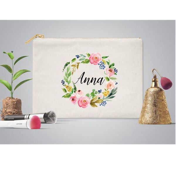 cosmetic bags & cases zipper floral make up bag personalized cotton bridesmaid makeup wedding gift greenery wreath pouch bridal party
cosmetic bags & cases zipper floral make up bag personalized cotton bridesmaid makeup wedding gift greenery wreath pouch bridal party