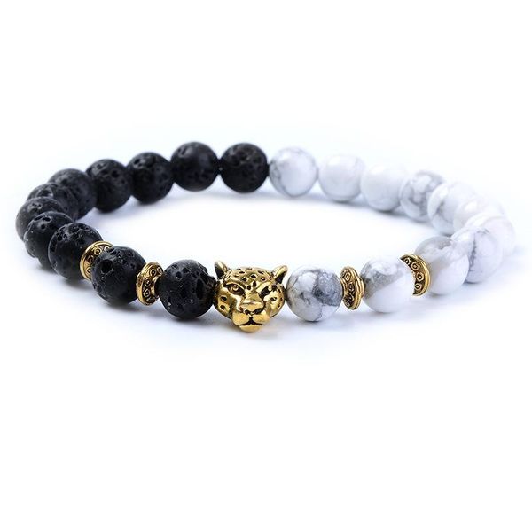 beaded, strands volcanic rock white turquoise beaded gold leopard head men's and women's bracelets diy braided jewelry gifts evil, Black
beaded, strands volcanic rock white turquoise beaded gold leopard head men's and women's bracelets diy braided jewelry gifts evil, Black