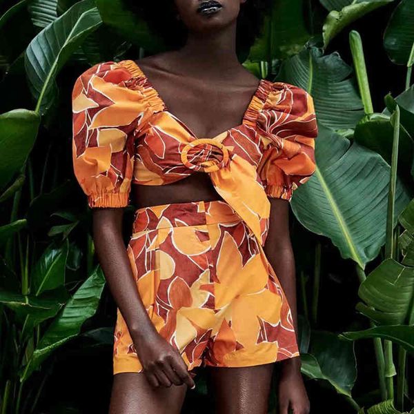 2 pcs za women summer floral printed short puff sleeve +shorts suit fashion female backless casual clothes 210422, White
2 pcs za women summer floral printed short puff sleeve +shorts suit fashion female backless casual clothes 210422, White