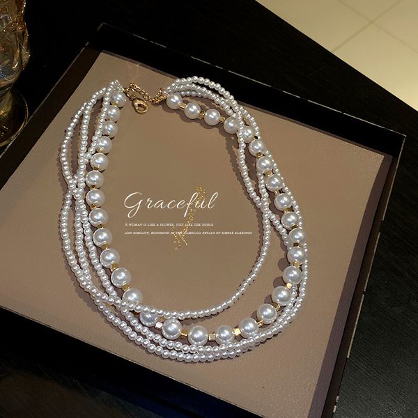 chain women pendants south korea east gate fashion multilayer pearl necklace clavicle neck exaggerated personality item jewelry, Silver
chain women pendants south korea east gate fashion multilayer pearl necklace clavicle neck exaggerated personality item jewelry, Silver