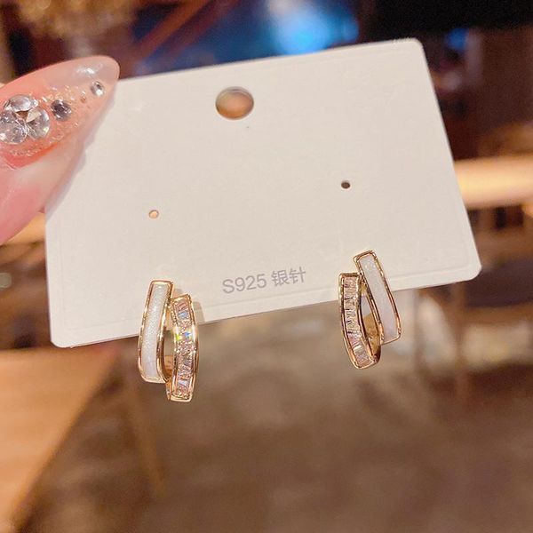 stud cute korean fashion double layer crystal earrings for women jewelry, trendy women's piercing accessories, Golden;silver
stud cute korean fashion double layer crystal earrings for women jewelry, trendy women's piercing accessories, Golden;silver