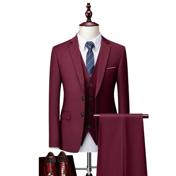 men's suits & blazers costume homme solid color men 3 pcs notch lapel fashion groom wedding terno masculino slim fit blazer jacket+pant, White;black
men's suits & blazers costume homme solid color men 3 pcs notch lapel fashion groom wedding terno masculino slim fit blazer jacket+pant, White;black