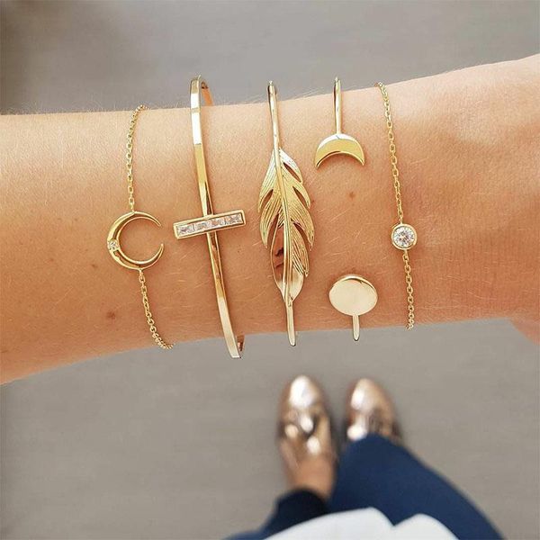 bracelet riund party fashion punk gold chain wave animal graceful arrow 1set cat leaf open moon crystal adjustable hollow out charm bracelet, Golden;silver
bracelet riund party fashion punk gold chain wave animal graceful arrow 1set cat leaf open moon crystal adjustable hollow out charm bracelet, Golden;silver