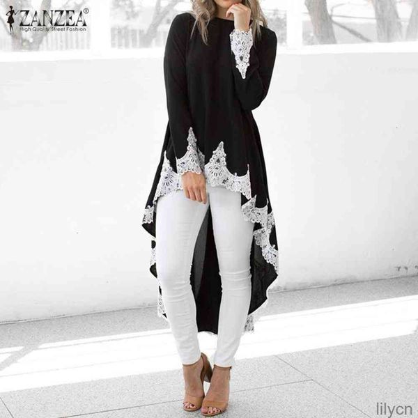spring shirt women solid lace patchwork blouse fashion long sleeve asymmetrical tunic female chemise, White
spring shirt women solid lace patchwork blouse fashion long sleeve asymmetrical tunic female chemise, White