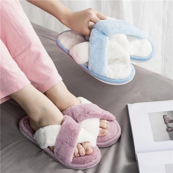 winter women home slippers with faux fur fashion warm shoes woman slip on flats female slides blue pink, Black
winter women home slippers with faux fur fashion warm shoes woman slip on flats female slides blue pink, Black