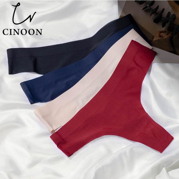 women's panties cinoon seamless lingerie thongs solid female underwear low-rise comfortable g string intimates panty, Black;pink