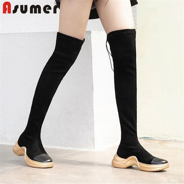boots asumer 2021 fashion slim elastic women casual flat shoes round toe comfortable over the knee woman sneakers, Black
boots asumer 2021 fashion slim elastic women casual flat shoes round toe comfortable over the knee woman sneakers, Black
