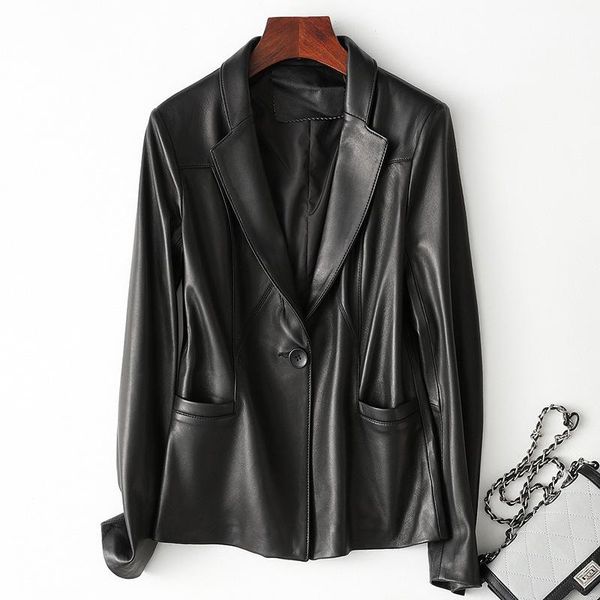 women's leather & faux slim real black jacket office lady single button blazer women autumn clothes casual soft sheepskin genuine coat
women's leather & faux slim real black jacket office lady single button blazer women autumn clothes casual soft sheepskin genuine coat