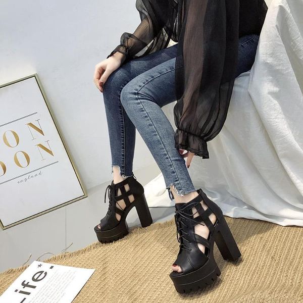 sandals hollow thick heel 13cm spring/summer 2021 women's thick-soled nightclub ultra-high t stage bare, Black
sandals hollow thick heel 13cm spring/summer 2021 women's thick-soled nightclub ultra-high t stage bare, Black