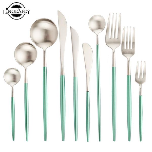 dinnerware steel silver cutlery set green silverware teaspoons dessert spoons tableware forks knives dropship sets
dinnerware steel silver cutlery set green silverware teaspoons dessert spoons tableware forks knives dropship sets