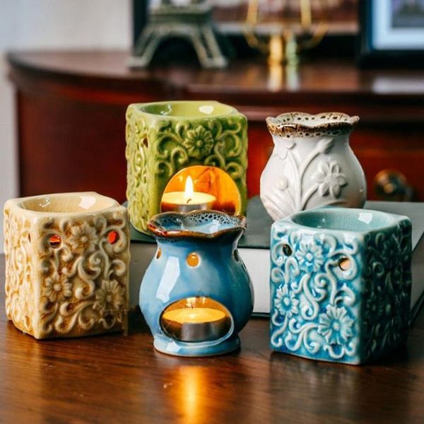 fragrance lamps retro crack glaze ceramic essential oil aroma burner for home dinner decor smell removing censer 
fragrance lamps retro crack glaze ceramic essential oil aroma burner for home dinner decor smell removing censer