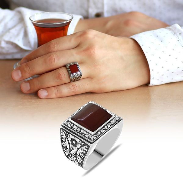 tesbihane erzurum pen embroidered red crimping amber gemstone 925 sterling silver men 's ring/4 cluster rings, Golden;silver
tesbihane erzurum pen embroidered red crimping amber gemstone 925 sterling silver men 's ring/4 cluster rings, Golden;silver