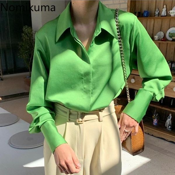women's blouses & shirts nomikuma korean elegant women blouse single breatsed long sleeve causal turn down collar solid blusas mujer 6b, White
women's blouses & shirts nomikuma korean elegant women blouse single breatsed long sleeve causal turn down collar solid blusas mujer 6b, White