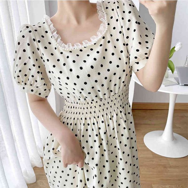 casual dresses korean ersion wave point mid length 2021 summer short sleeve bow new style square neck elastic waist slim 1y4w, Black;gray
casual dresses korean ersion wave point mid length 2021 summer short sleeve bow new style square neck elastic waist slim 1y4w, Black;gray