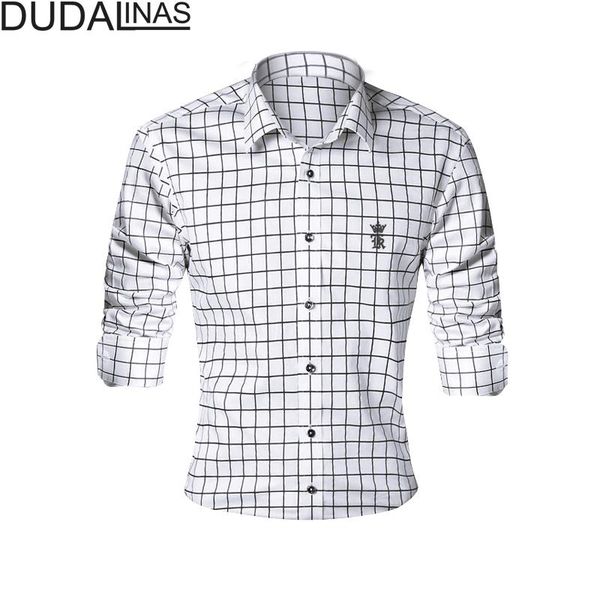 men's casual shirts dudalinas sergio k 2021 male shirt mens dress slim fit plaid long sleeve men, White;black
men's casual shirts dudalinas sergio k 2021 male shirt mens dress slim fit plaid long sleeve men, White;black