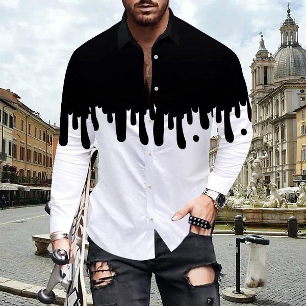 men's casual shirts shirt four seasons business hawaiian men single button wild printed male blouses top, White;black
men's casual shirts shirt four seasons business hawaiian men single button wild printed male blouses top, White;black