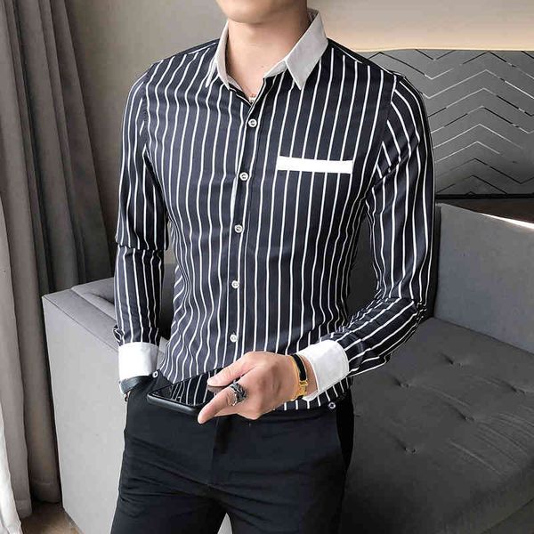 men's casual shirts 5xl- camisas listradas masculinas tamanho e manga longa moda primavera nova magro ajuste clube formal wear preto/b, White;black
men's casual shirts 5xl- camisas listradas masculinas tamanho e manga longa moda primavera nova magro ajuste clube formal wear preto/b, White;black
