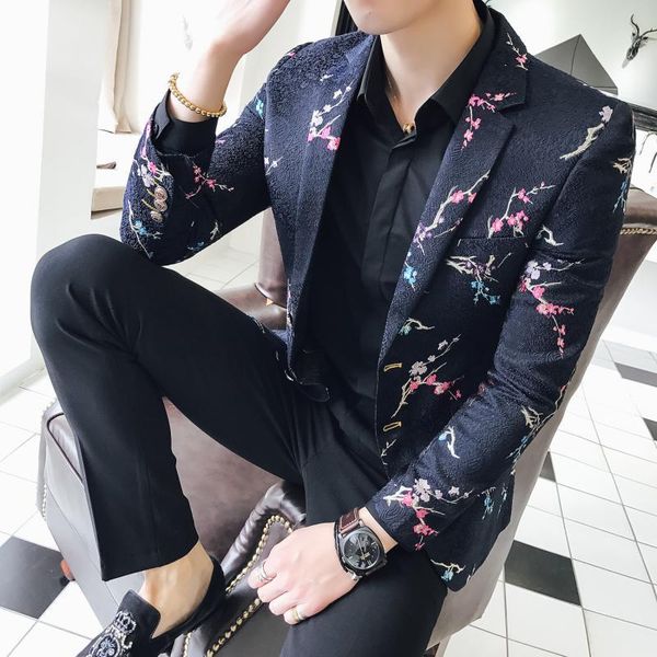 men's suits & blazers blazer men spring british style large size slim fit fashion embroidery man youth casual evening wear americana ho, White;black
men's suits & blazers blazer men spring british style large size slim fit fashion embroidery man youth casual evening wear americana ho, White;black