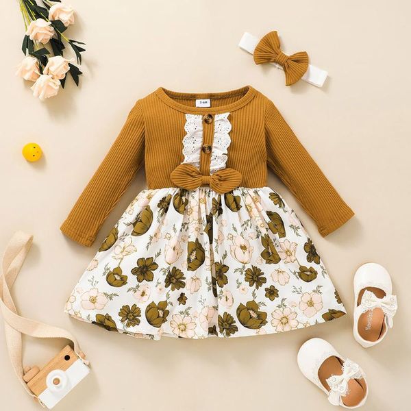 girl's dresses telotuny kid baby girls ribbed ruffled bow splice floral party princess dress 2021 autumn long sleeve casual with headba, Red;yellow
girl's dresses telotuny kid baby girls ribbed ruffled bow splice floral party princess dress 2021 autumn long sleeve casual with headba, Red;yellow