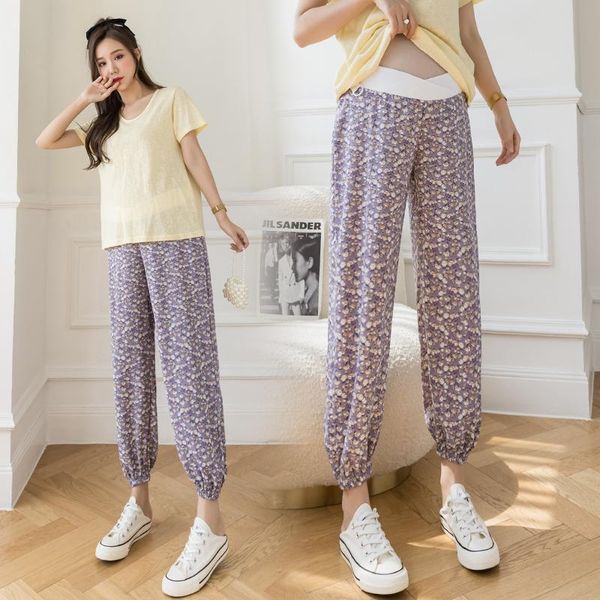 maternity bottoms 2021 summer pregnant women wide-legged floral pants fashion haroun loose trousers low waist straight canister leggings, White
maternity bottoms 2021 summer pregnant women wide-legged floral pants fashion haroun loose trousers low waist straight canister leggings, White