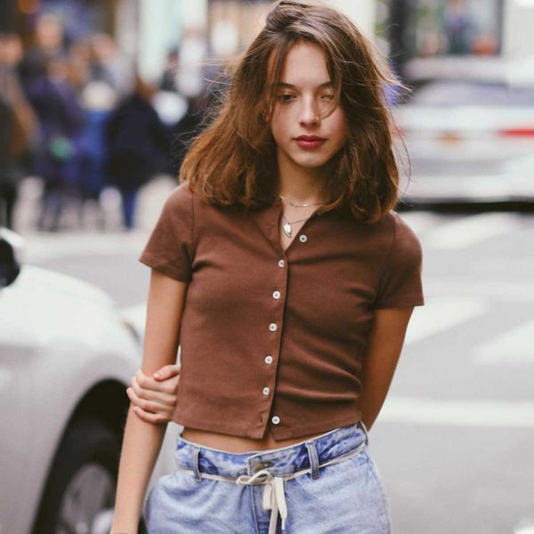 women's t-shirt vintage solid cardigan shirt women 202 summer turn down collar short sleeve crop female casual streetwear t shirts 1h0, White
women's t-shirt vintage solid cardigan shirt women 202 summer turn down collar short sleeve crop female casual streetwear t shirts 1h0, White