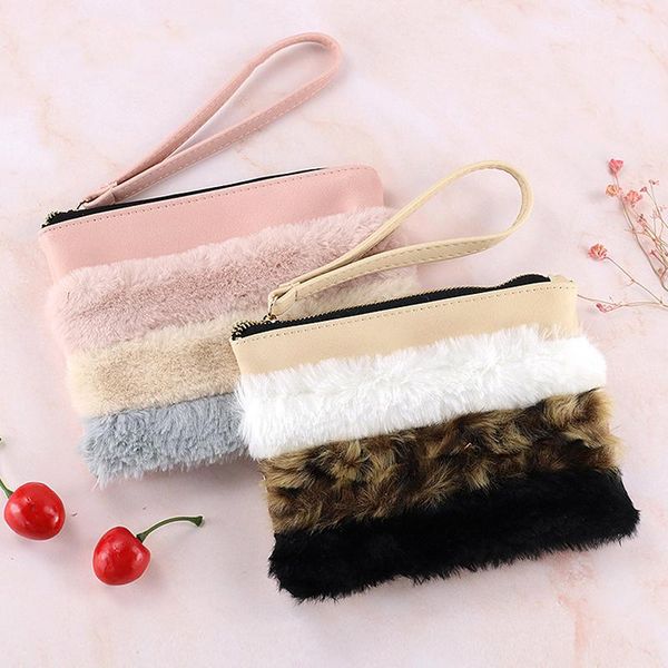large capacity fur cosmetic bag soft plush travel zipper pouch storage organizer school girls pen case bags & cases
large capacity fur cosmetic bag soft plush travel zipper pouch storage organizer school girls pen case bags & cases