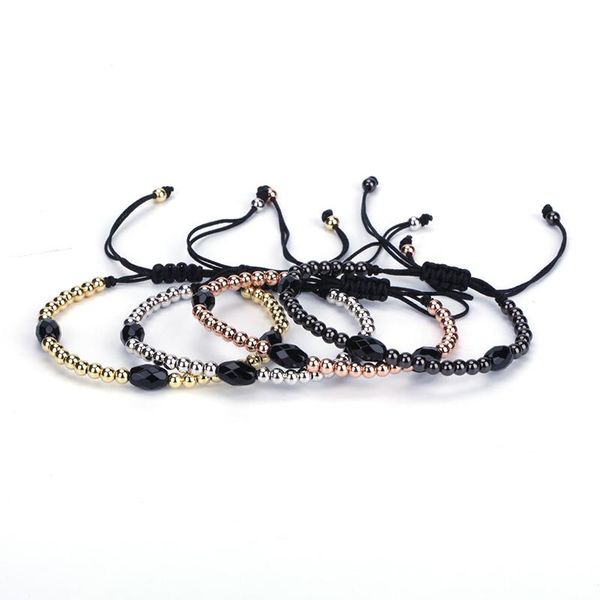 charm bracelets design faceted black onyx stone bead copper knot adjustable braiding macrame bracelet man woman, Golden;silver
charm bracelets design faceted black onyx stone bead copper knot adjustable braiding macrame bracelet man woman, Golden;silver