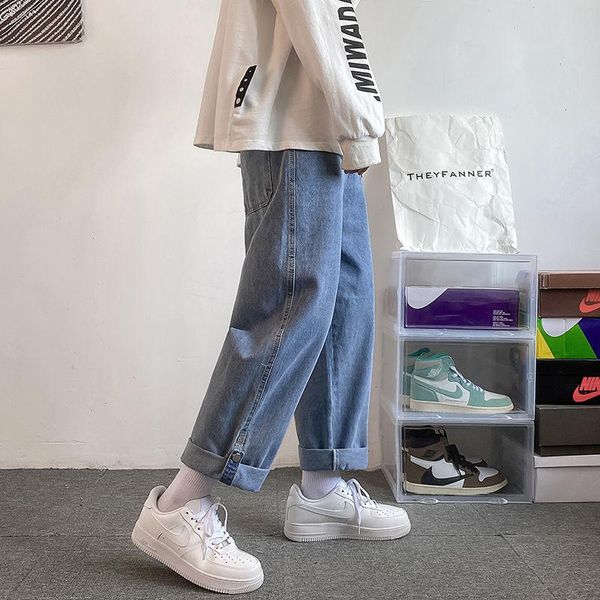 men's jeans pr loose straight wide-leg pants male 2021 autumn fashion casual men streetwear oversize korean hip hop trousers, Blue
men's jeans pr loose straight wide-leg pants male 2021 autumn fashion casual men streetwear oversize korean hip hop trousers, Blue