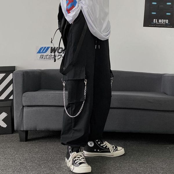 women's pants & capris goth punk black cargo with chain gothic streetwear women wide leg trousers for female hippie oversize joggers, Black;white
women's pants & capris goth punk black cargo with chain gothic streetwear women wide leg trousers for female hippie oversize joggers, Black;white