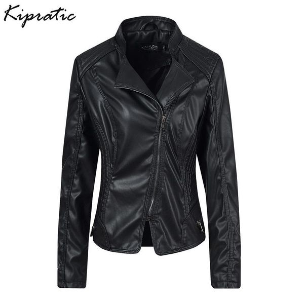 women's leather & faux spring autumn fashion punk streetwear short slim turn-down collar zipper women pu jacket female coat outwear, Black
women's leather & faux spring autumn fashion punk streetwear short slim turn-down collar zipper women pu jacket female coat outwear, Black