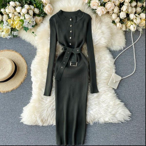 women dress vintage slim button autumn bodycon knitted sweater bandage midi long winter party tunic elegant elastic, Black;gray
women dress vintage slim button autumn bodycon knitted sweater bandage midi long winter party tunic elegant elastic, Black;gray