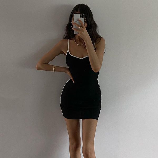 casual dresses ladies suspender dress fashion contrast color v-neck backless high waist tight short slim fit bodycon for summer, Black;gray
casual dresses ladies suspender dress fashion contrast color v-neck backless high waist tight short slim fit bodycon for summer, Black;gray