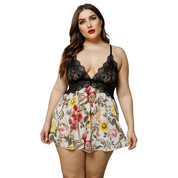 women's plus size underwear sleepwear floral lace splicing babydoll woman lingerie dresses female large sleeveless hollow out nightgown, Black;white
women's plus size underwear sleepwear floral lace splicing babydoll woman lingerie dresses female large sleeveless hollow out nightgown, Black;white
