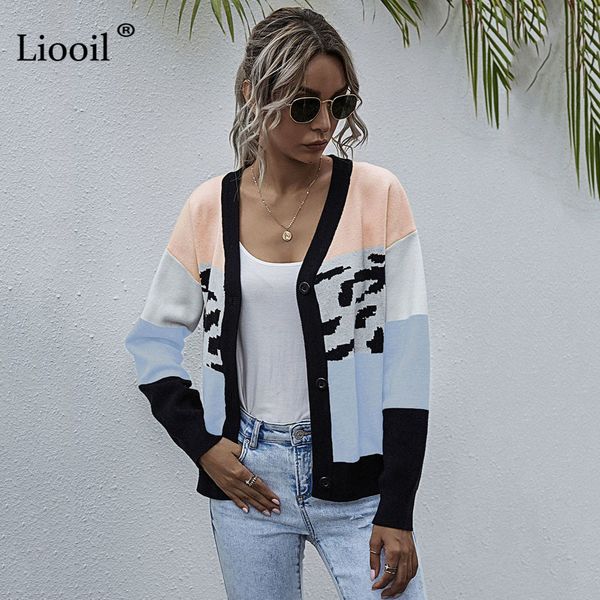 knits casual patchwork knit cardigan women button up long sleeve v neck color block female fall knitwear sweater and coat, White
knits casual patchwork knit cardigan women button up long sleeve v neck color block female fall knitwear sweater and coat, White