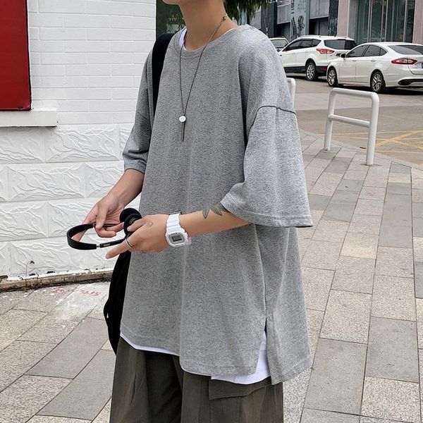 men's t-shirts o-neck solid color t-shirt men korean fashion loose casual harajuku streetwear retro short-sleeved, White;black
men's t-shirts o-neck solid color t-shirt men korean fashion loose casual harajuku streetwear retro short-sleeved, White;black