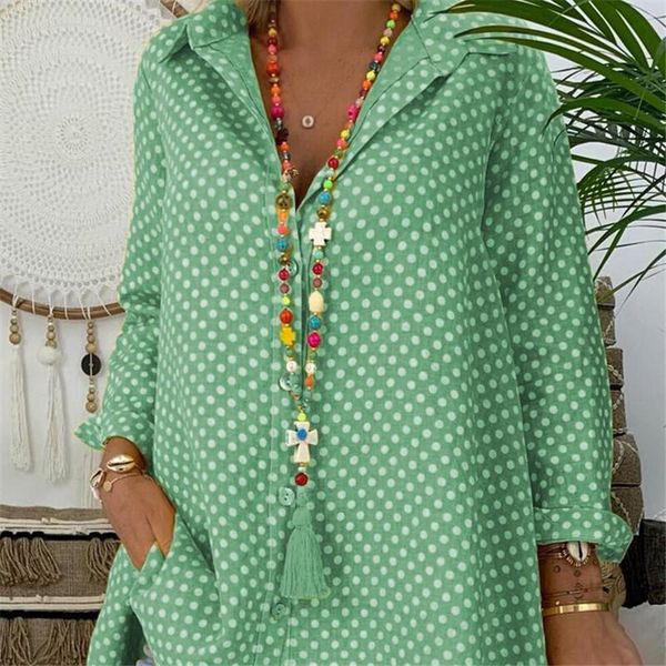 women's blouses & shirts women oversize blouse autumn spring long sleeve lapel loose shirt casual beach holiday polka dot printed, White
women's blouses & shirts women oversize blouse autumn spring long sleeve lapel loose shirt casual beach holiday polka dot printed, White