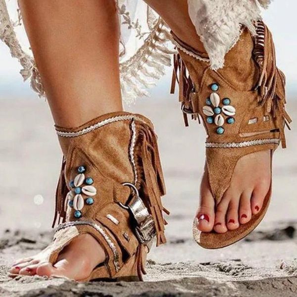 women gladiator sandals fringe string beads metal decoration flat heel calf flip toe rome fashion female ladies shoes summer, Black
women gladiator sandals fringe string beads metal decoration flat heel calf flip toe rome fashion female ladies shoes summer, Black